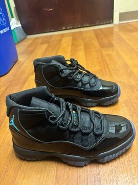 Jordan Kids Black with Teal Jumpman High-Top Sneakers